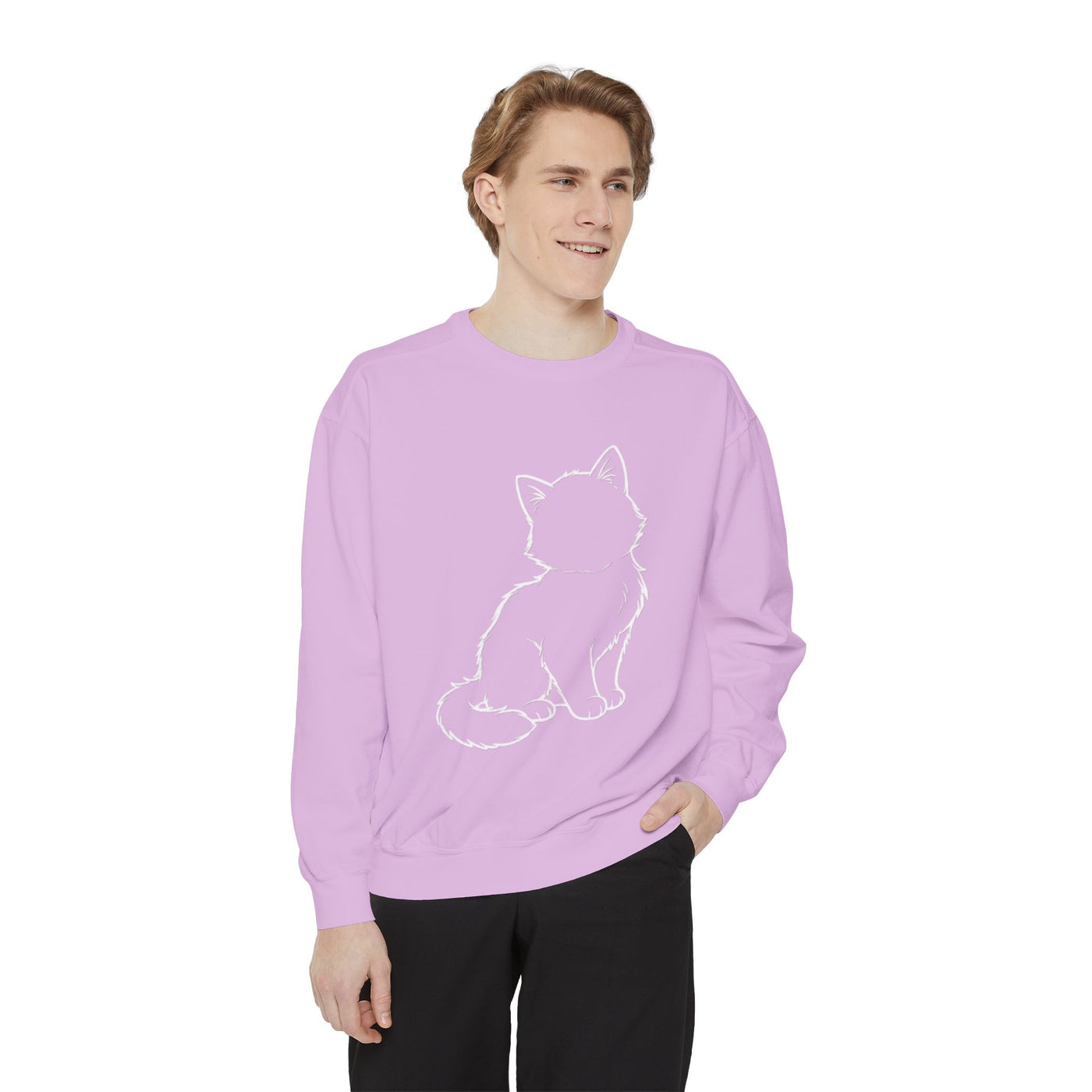 Sitting Cat Shadow style 1 Cozy Graphic Unisex Crewneck Sweatshirt