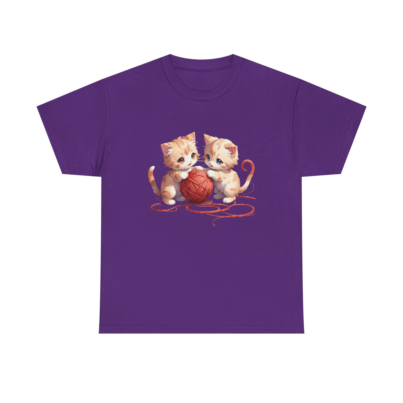 Playful Cats Ball of Yarn Unisex Tee - Cute Cat T-Shirt for Pet Lovers, Cat Owners, Sports Enthusiasts, Gifts for Animal Lovers, Casual Everyday Wear
