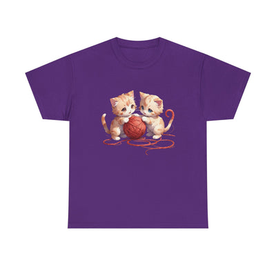 Playful Cats Ball of Yarn Unisex Tee - Cute Cat T-Shirt for Pet Lovers, Cat Owners, Sports Enthusiasts, Gifts for Animal Lovers, Casual Everyday Wear