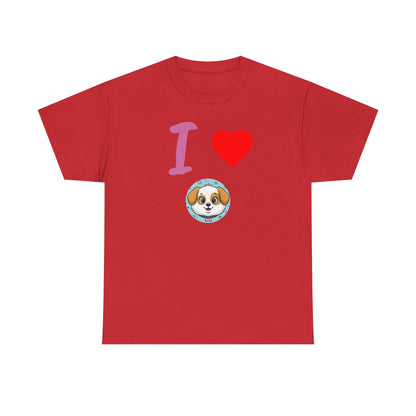 I Love Dogs in Love Unisex Tee - Cute Dog T-Shirt for Pet Lovers, Dog Owners, Sports Enthusiasts, Gifts for Animal Lovers, Casual Everyday Wear