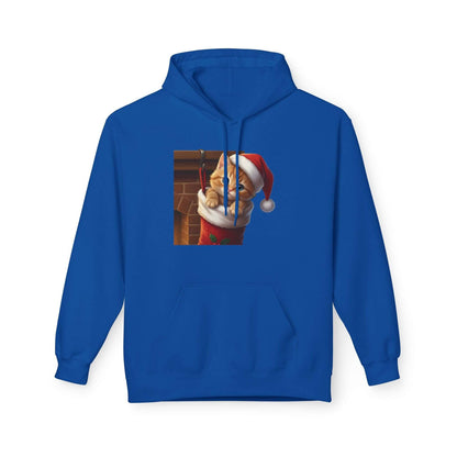 Kitten hiding in Christmas stocking Unisex Fleece Hoodie style 4
