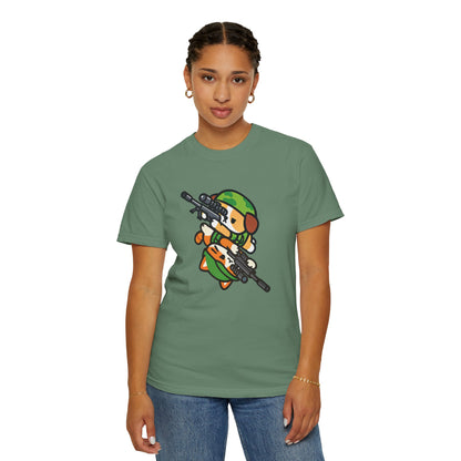 Cute Soldier Sniper Dog & Cat Unisex Graphic T-Shirt