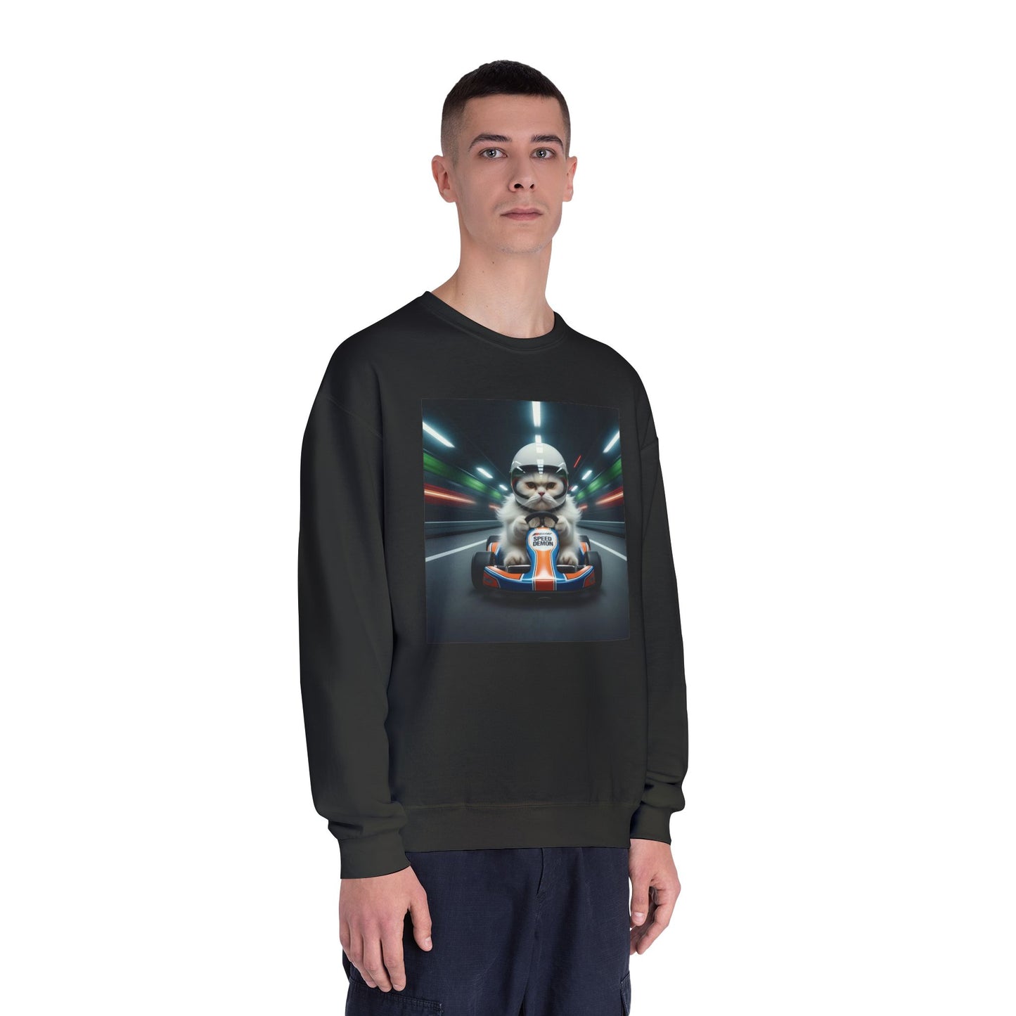 Go Kart Cat Unisex NuBlend Crewneck Sweatshirt style 2