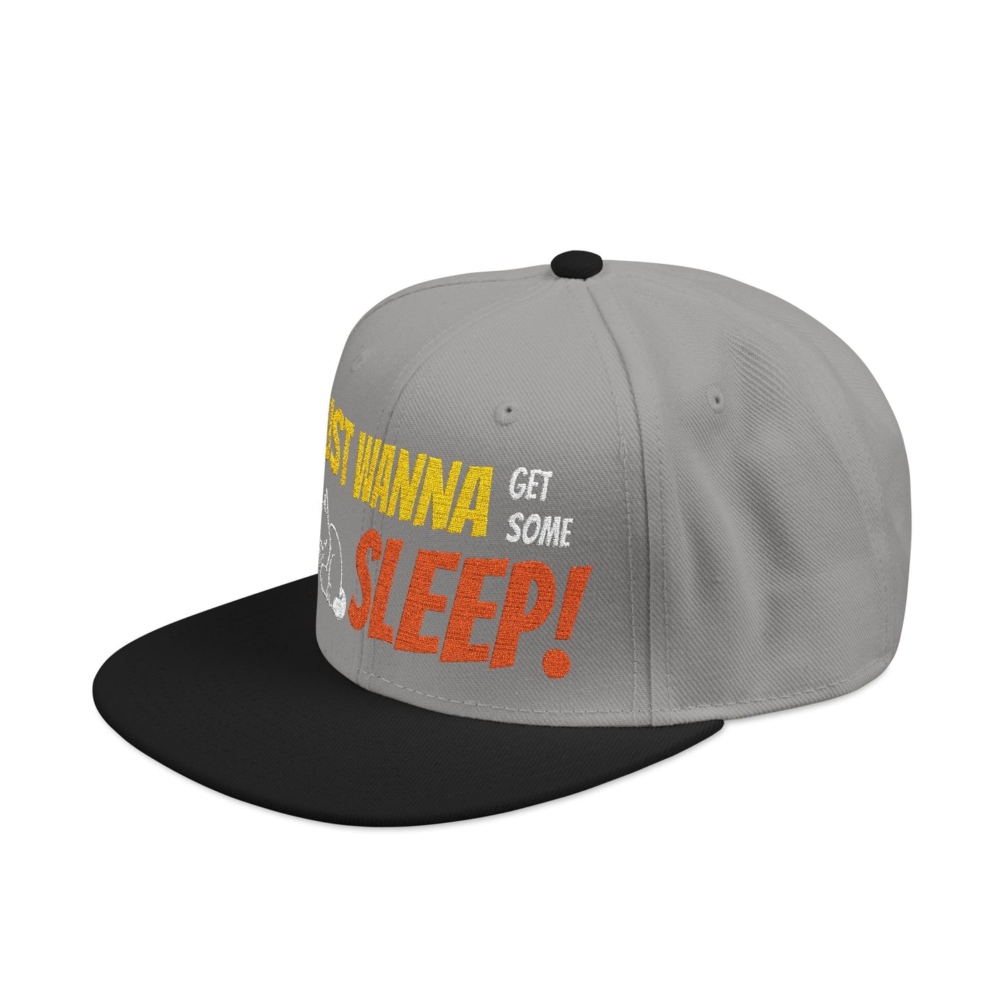 I just wanna get some sleep Embroidered Cute Cat Snapback Hat
