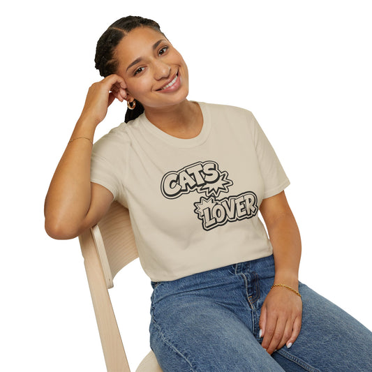 Cats Lover Word Art Unisex Cotton T-Shirt