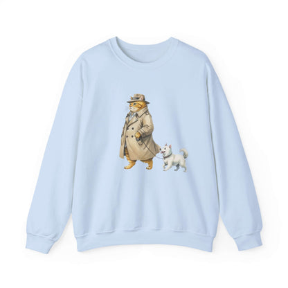 Watercolor Cat & Dog painting unisex Crewneck Sweatshirt style 2
