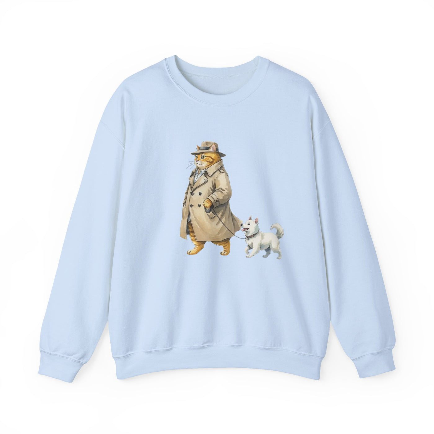 Watercolor painting style 11 Men & Women Cute Cat Pile Crewneck Sweatshirt