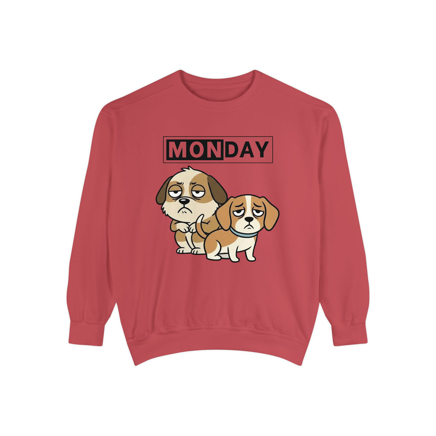 Monday Face Dog Stares Blankly Unisex Crewneck Sweatshirt style 1