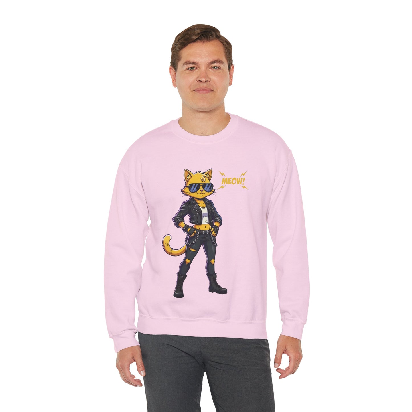 Cool Cat Unisex Heavy Blend Crewneck Sweatshirt style 4