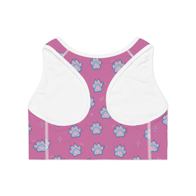 Dog Paw Print style 3 Sports Bra, Activewear for Dog Lovers, Workout Top, Fitness Apparel, Pet Lover Gift