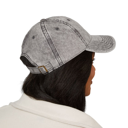 Cats Lover Vintage Embroidered Cap Dad Hat Grey Words