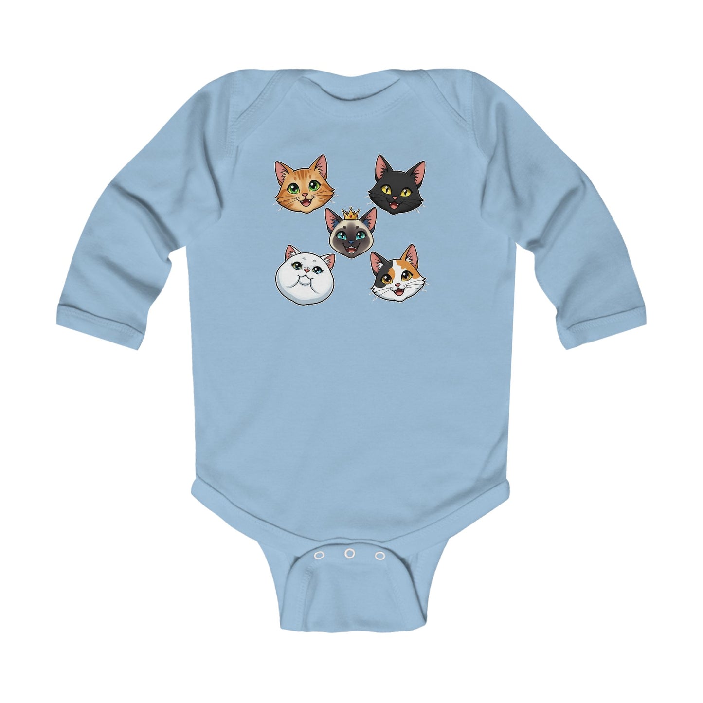 Adorable Cat Faces Infant Bodysuit Newborn Baby Shower Gift