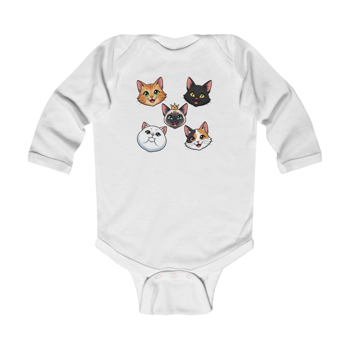 Adorable Cat Faces Infant Bodysuit Newborn Baby Shower Gift