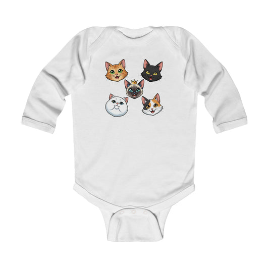 Adorable Cat Faces Infant Bodysuit Newborn Baby Shower Gift