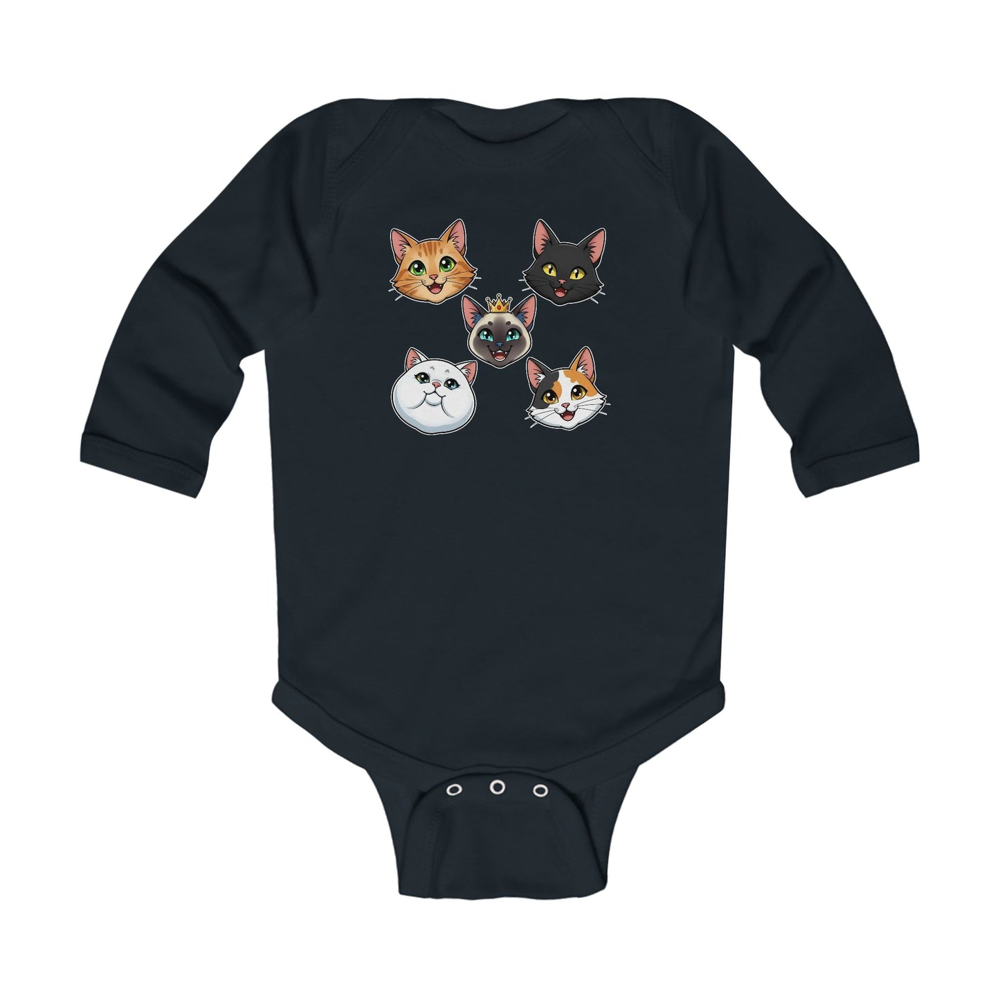 Adorable Cat Faces Infant Bodysuit Newborn Baby Shower Gift