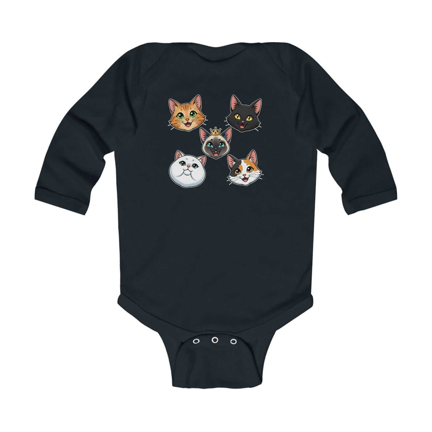Cute Cat Faces Infant Bodysuit, Baby Shower Gift, Newborn Outfit, Adorable Pet Lover Apparel, Trendy Infant Wear, Cute Baby Clothes