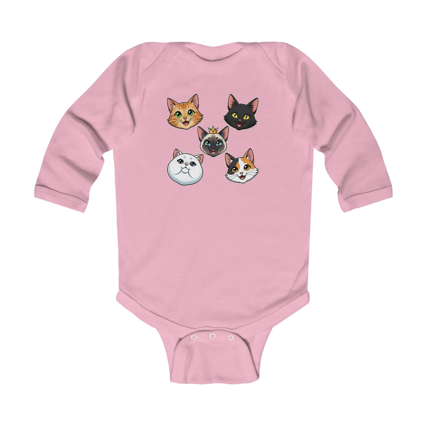 Adorable Cat Faces Infant Bodysuit Newborn Baby Shower Gift