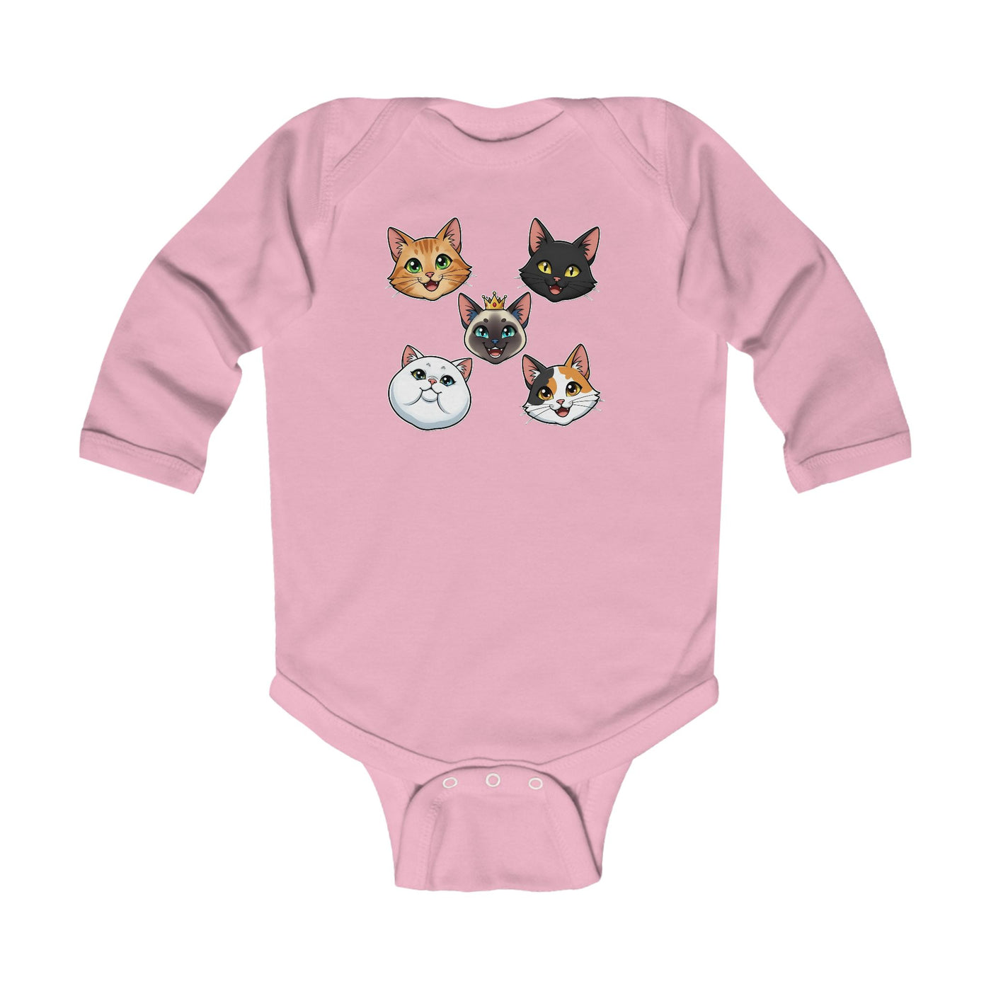Cute Cat Faces Infant Bodysuit, Baby Shower Gift, Newborn Outfit, Adorable Pet Lover Apparel, Trendy Infant Wear, Cute Baby Clothes