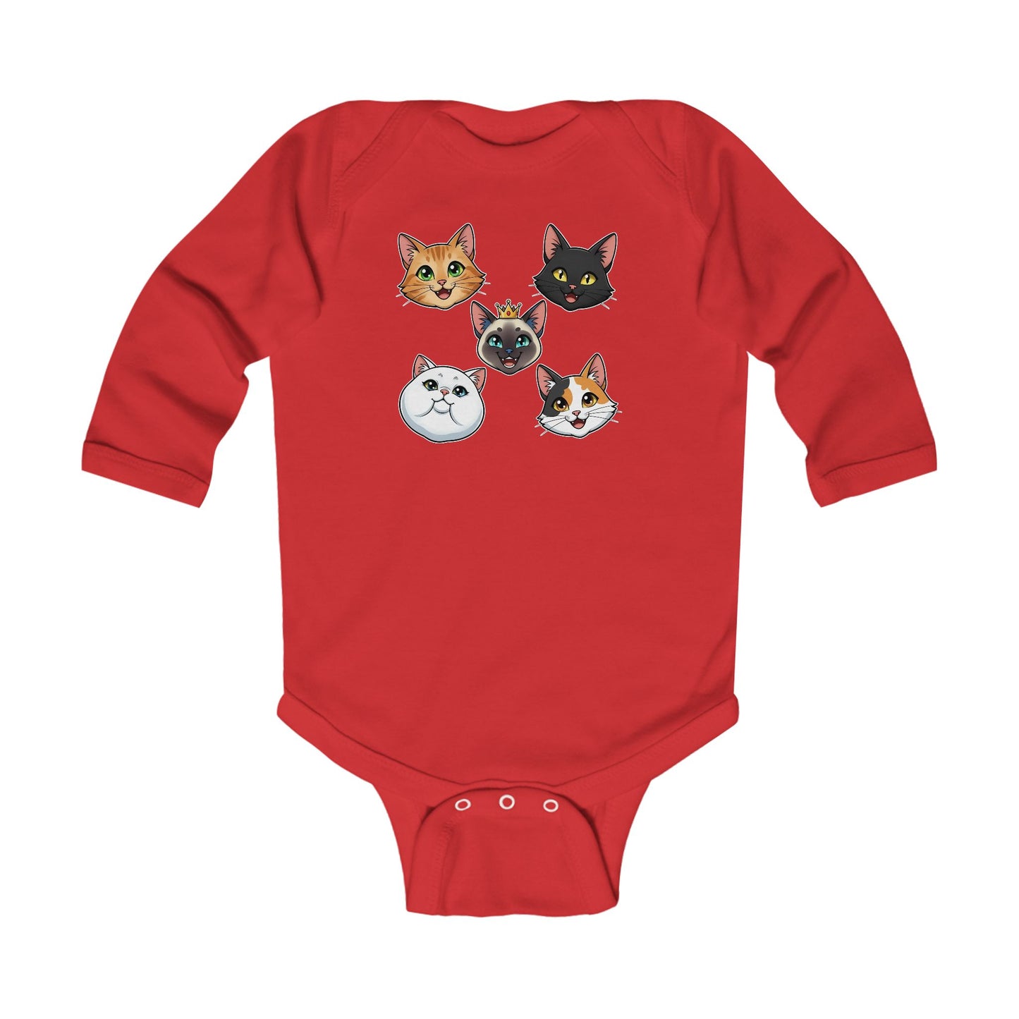 Adorable Cat Faces Infant Bodysuit Newborn Baby Shower Gift