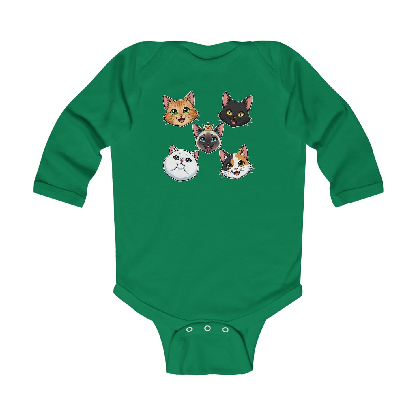 Adorable Cat Faces Infant Bodysuit Newborn Baby Shower Gift