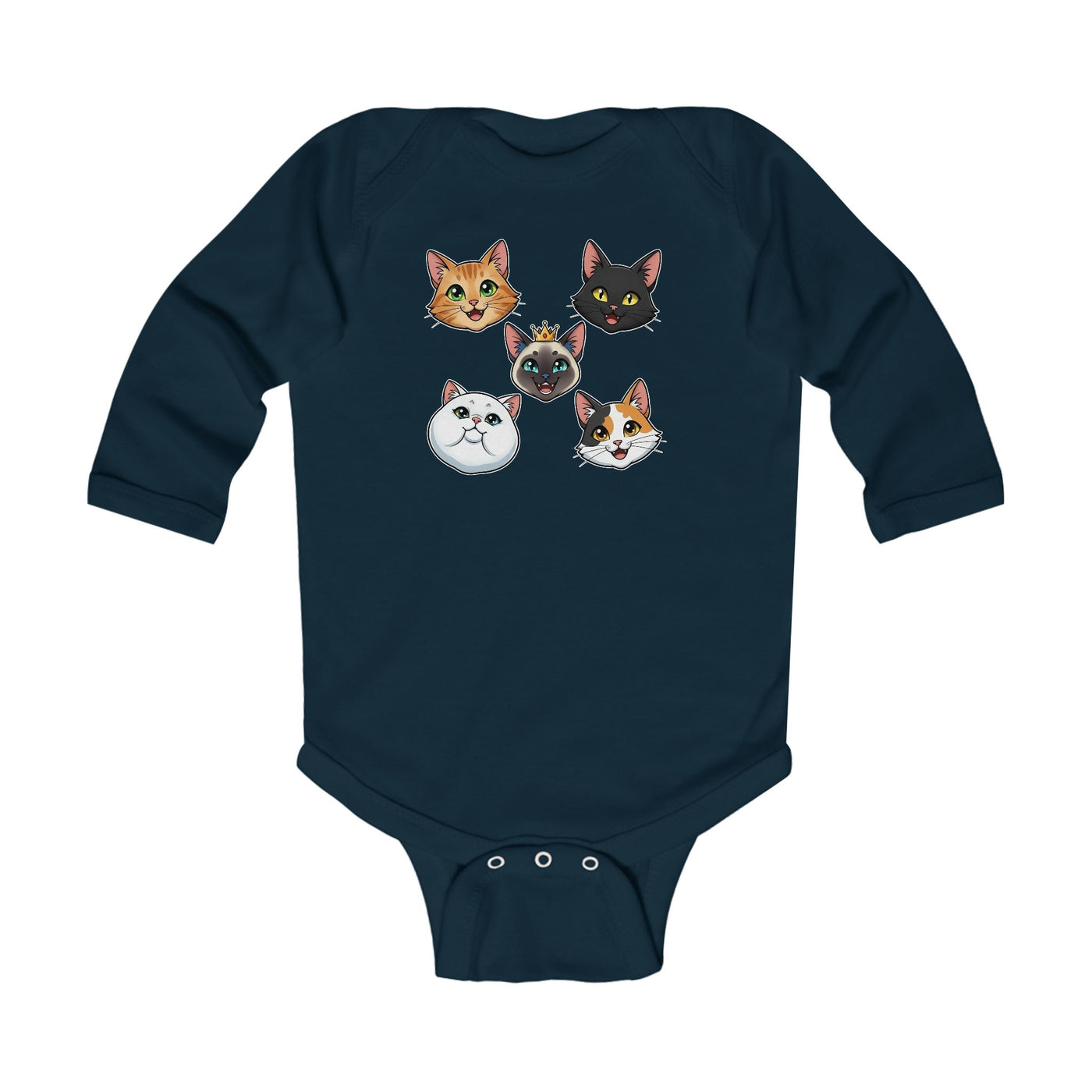Cute Cat Faces Infant Bodysuit, Baby Shower Gift, Newborn Outfit, Adorable Pet Lover Apparel, Trendy Infant Wear, Cute Baby Clothes