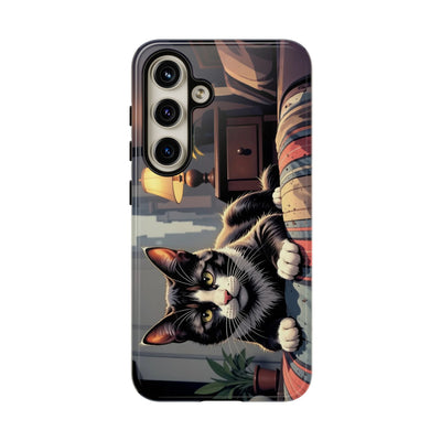 Cat on the bed - Tough Phone Case for Apple iPhone & Samsung Galaxy, Cute Pet Accessories, Gift for Cat Lovers