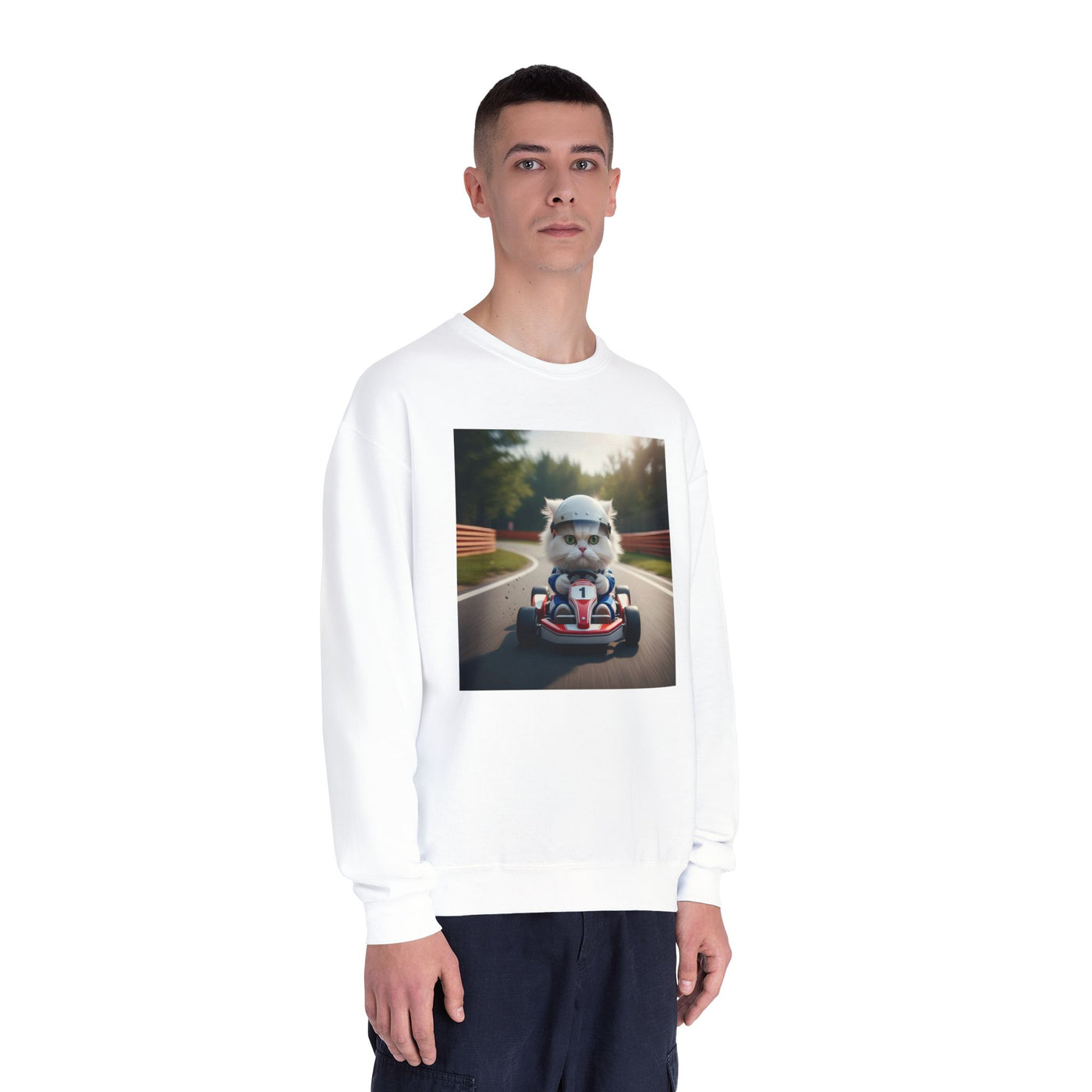 Go Kart Cat style 1 Unisex NuBlend® Crewneck Sweatshirt