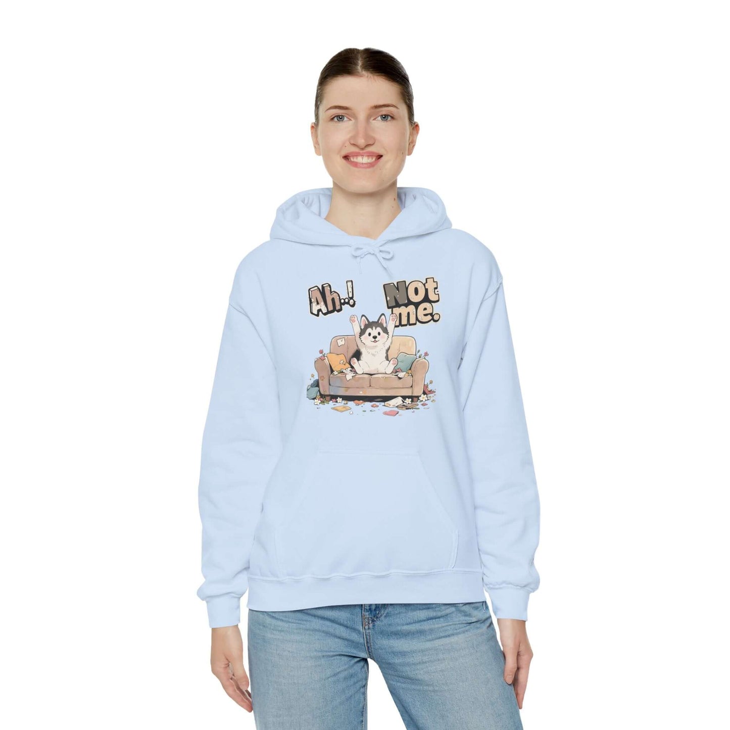 Ah Not Me - Cute Husky Unisex Pullover Hoodie for Dog Lover