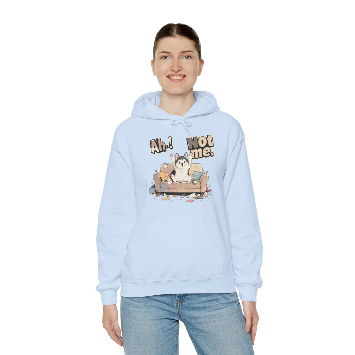 Ah! Not Me. Cute Husky Unisex Pullover Hoodie for Dog Lover