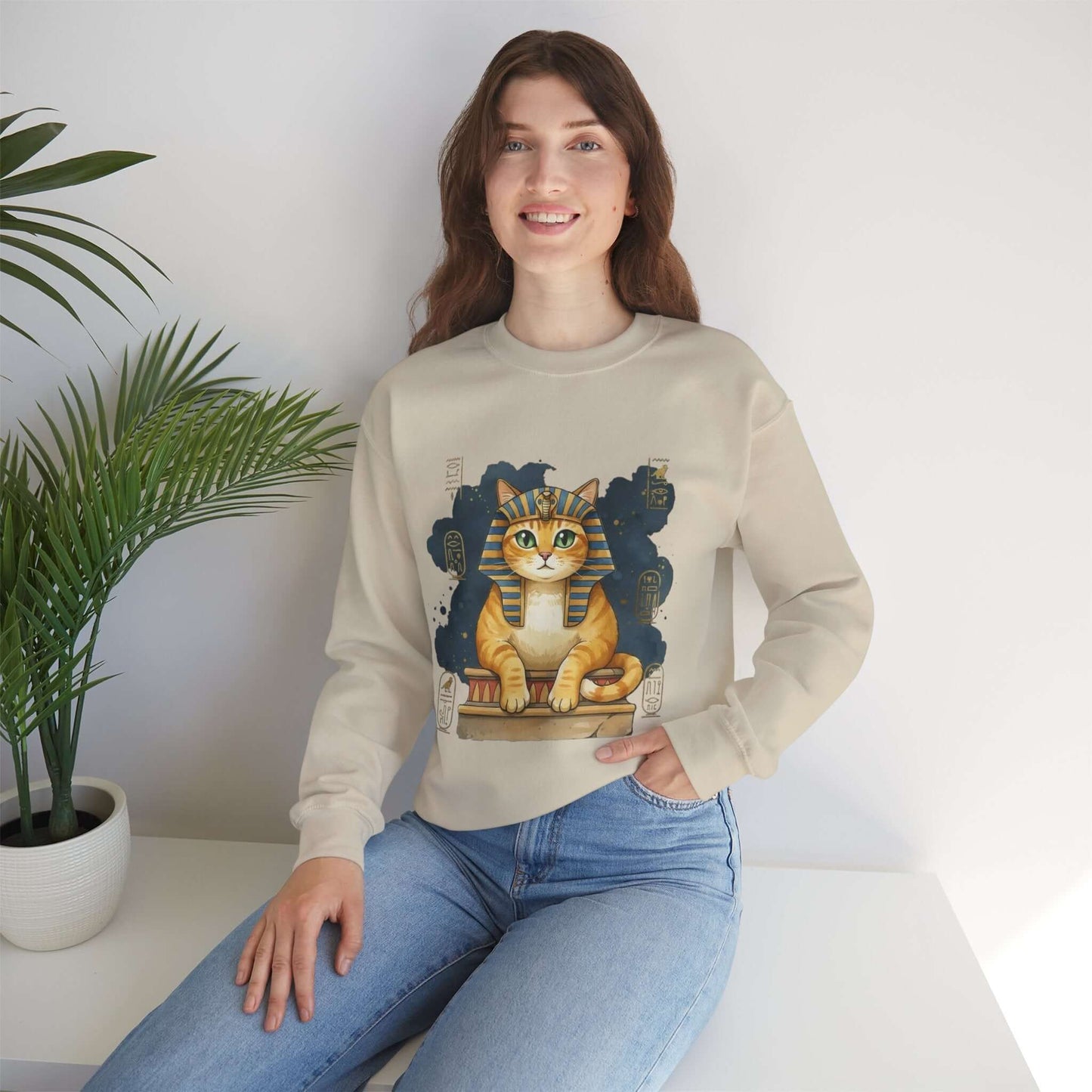 Watercolor Cat painting Unisex Crewneck Sweatshirt style 4