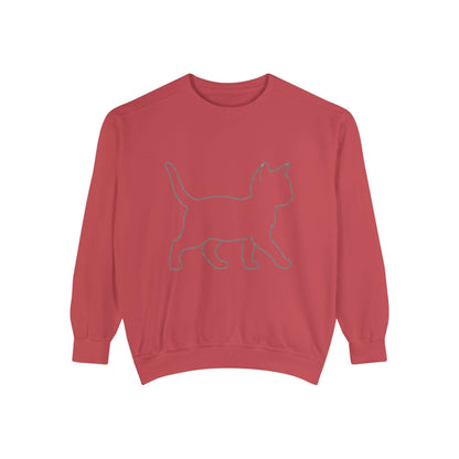 Walking Cat Shadow Cozy Graphic Unisex Crewneck Sweatshirt style 2