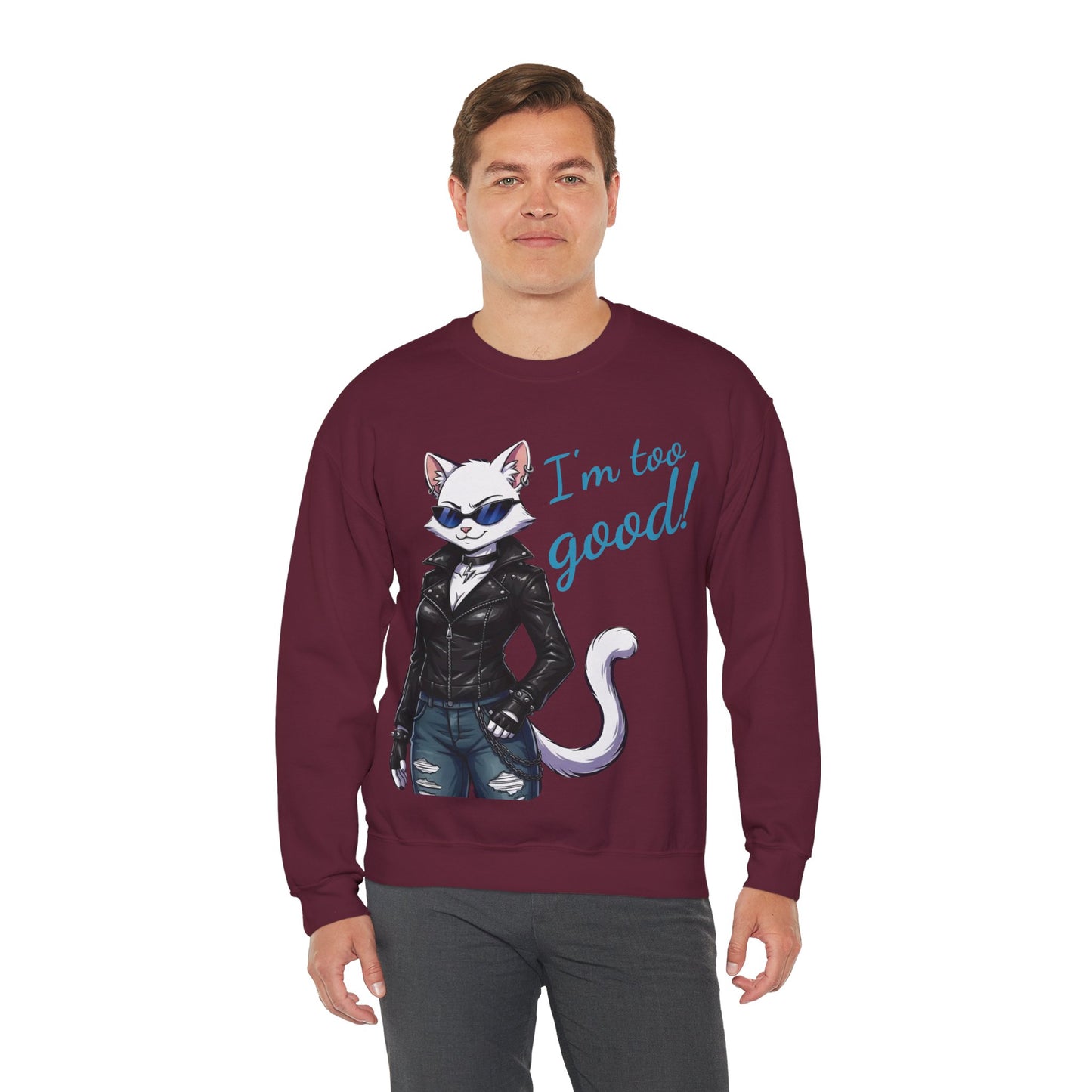 Cool Cat Unisex Heavy Blend Crewneck Sweatshirt style 3
