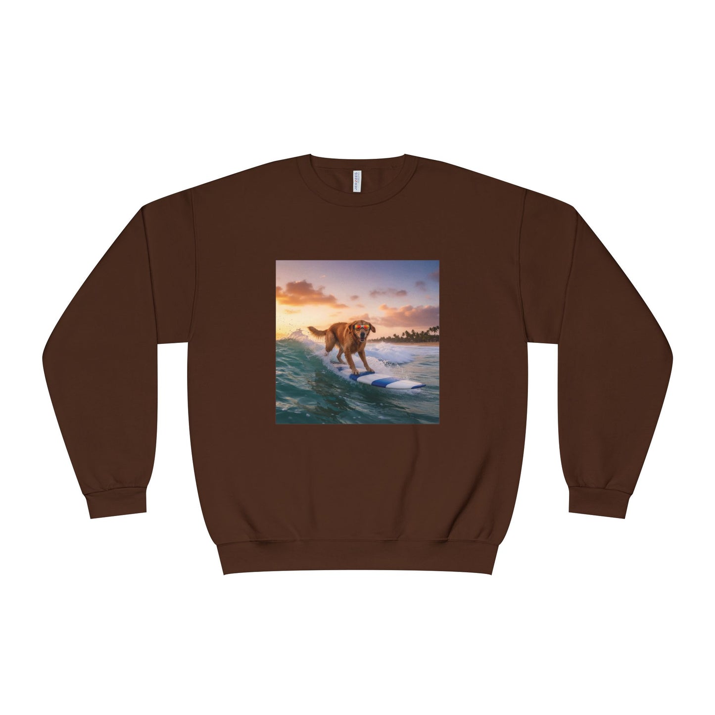 Surfing Dog Graphic Unisex NuBlend Crewneck Sweatshirt style 1