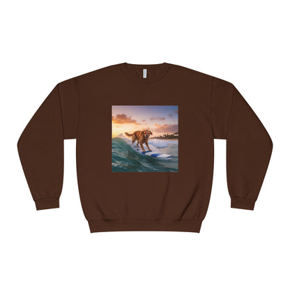 Surfing Dog Graphic Unisex NuBlend Crewneck Sweatshirt style 1