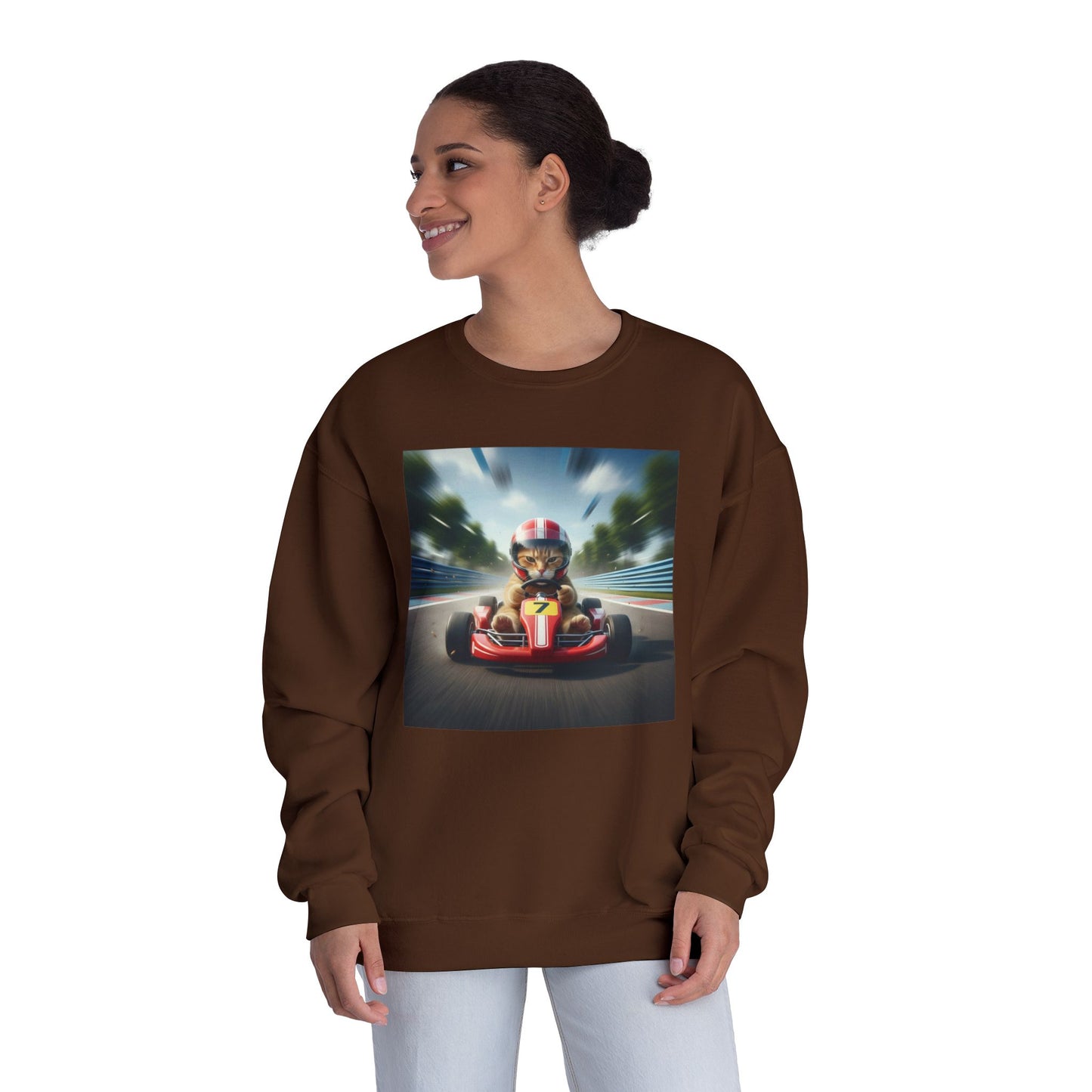 Go Kart Cat Unisex NuBlend Crewneck Sweatshirt style 3