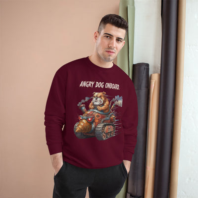 Angry Dog Onboard Graphic style 2 Champion Crewneck Sweatshirt for Gamers & Sci‑Fi Fans