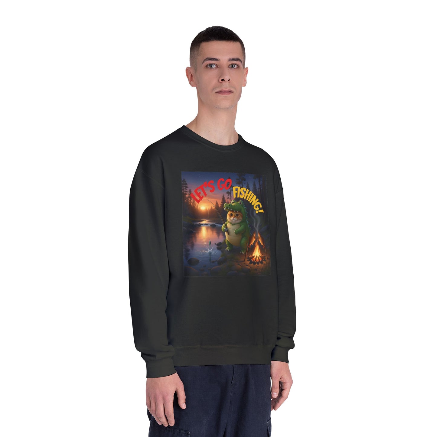 Crocodile Cat Fishing Unisex NuBlend Sweatshirt style 2