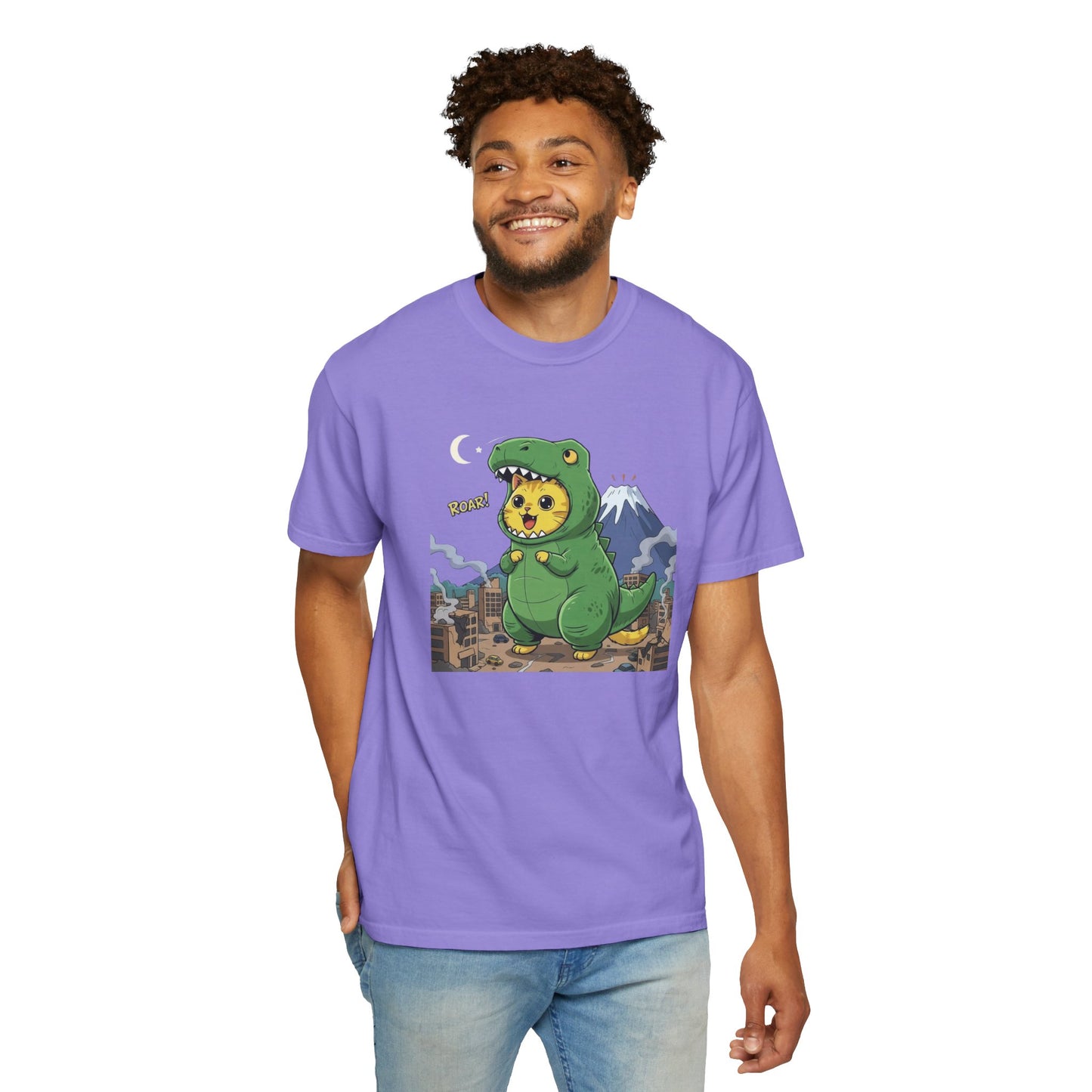 Cat cosplay Godzilla Funny Design Unisex T-Shirt style 1