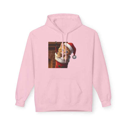 Kitten hiding in Christmas stocking Unisex Fleece Hoodie style 4