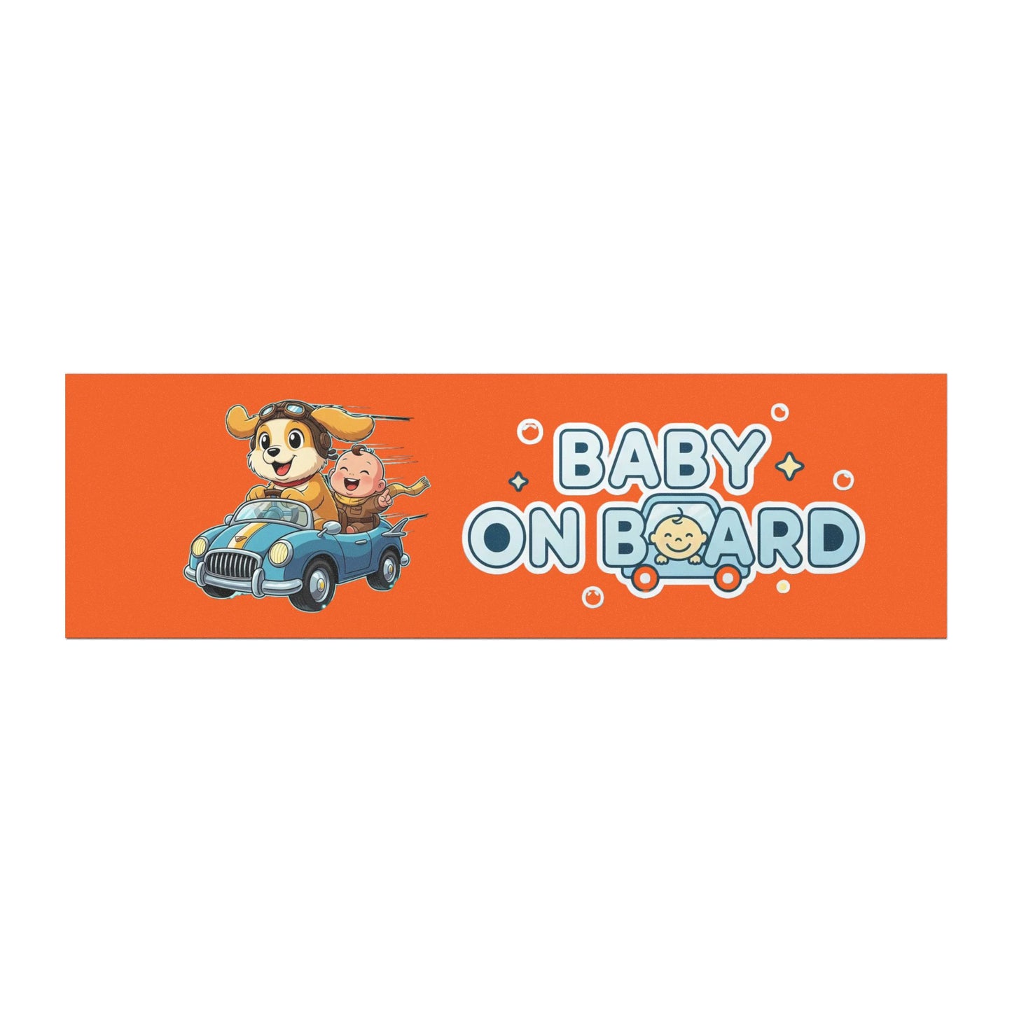Adorable Dog Driving Baby on Board Car Magnet
