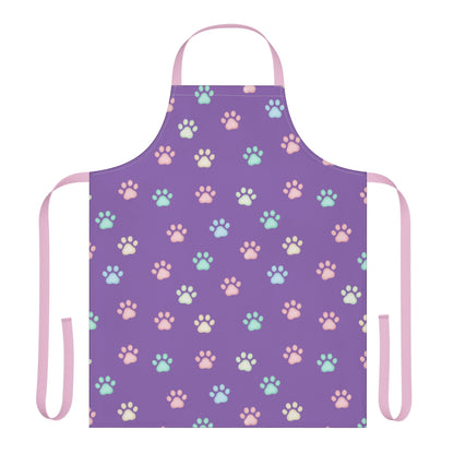 Cute Cat Paw Print 5-Color Straps Kitchen Apron