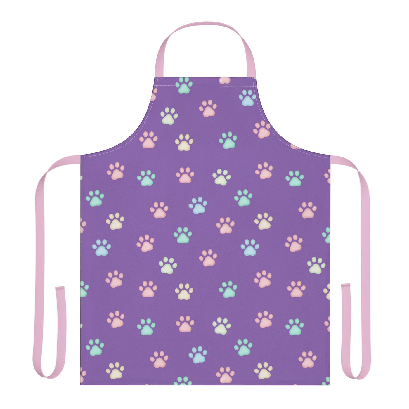 Cute Pet Lover's Apron with 5-Color Straps, Cat Paw Print Kitchen Apron, Gift for Animal Lovers, Cooking Accessory, Pet-Themed Gift