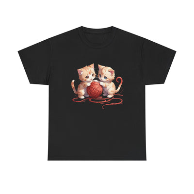 Playful Cats Ball of Yarn Unisex Tee - Cute Cat T-Shirt for Pet Lovers, Cat Owners, Sports Enthusiasts, Gifts for Animal Lovers, Casual Everyday Wear