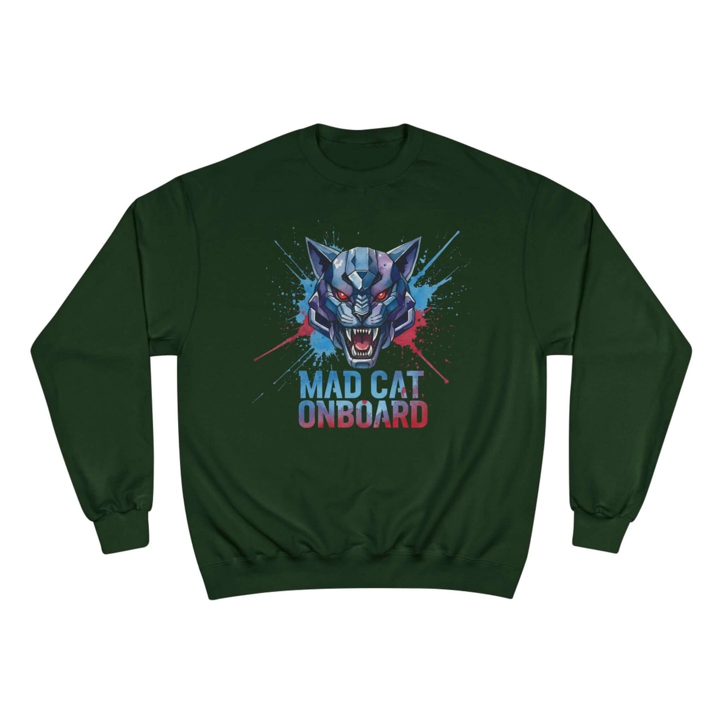 Mad Cat Onboard Graphic Champion Crewneck Sweatshirt style 3