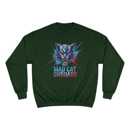 Mad Cat Onboard Graphic Champion Crewneck Sweatshirt style 3