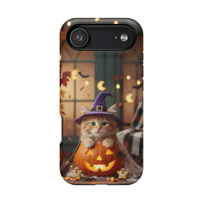 Halloween cute kitten photo style 1 Magnetic Phone Case, Cat Lover Gift, Impact-Resistant iPhone Case, Funny Pet Accessory, Unique Animal Design