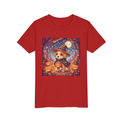 Halloween cute puppy anime style 1 Youth Tee, Short Sleeve T-Shirt, Kids Halloween Apparel, Cute Dog Tee, Fall Outfit for Children