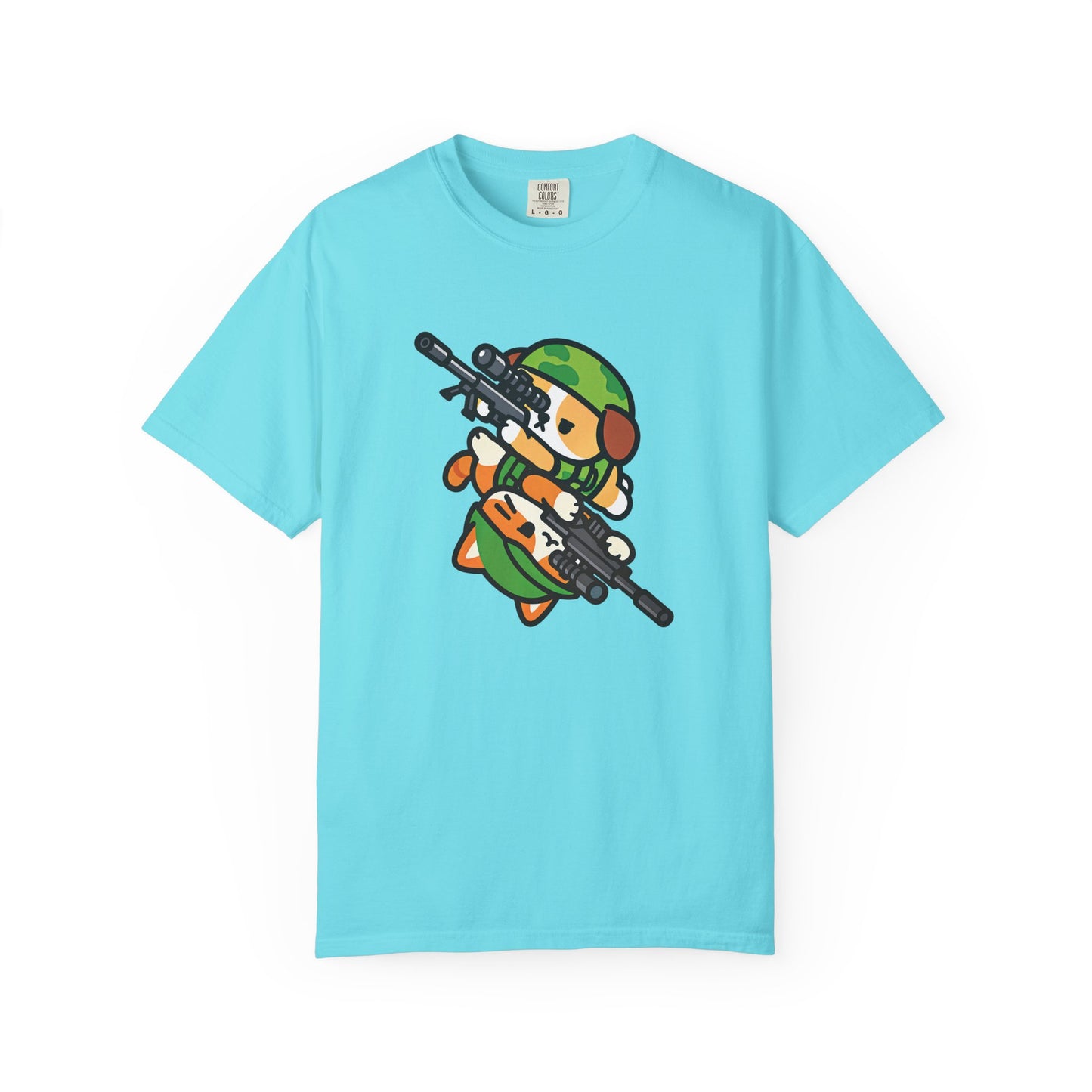 Cute Soldier Sniper Dog & Cat Unisex Graphic T-Shirt