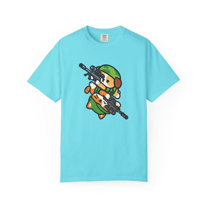Cute Soldier Sniper Dog & Cat Unisex Graphic T-Shirt