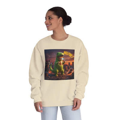 Tyrannosaurus Cat in city style 2 Unisex NuBlend® Crewneck Sweatshirt